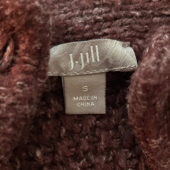 J. Jill Womens Burgundy Knit Cardigan Sweater Size S - Picture 4 of 7